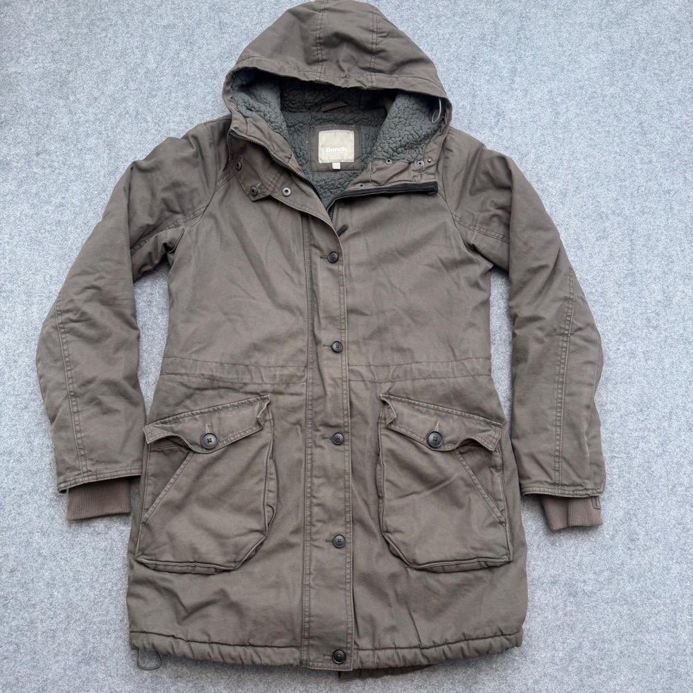 Bench Multipurpose City Clothing Parka Jacket Brown Sherpa Lined Hooded Large